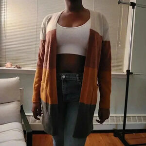 Madewell colorblock open‎ cardigan